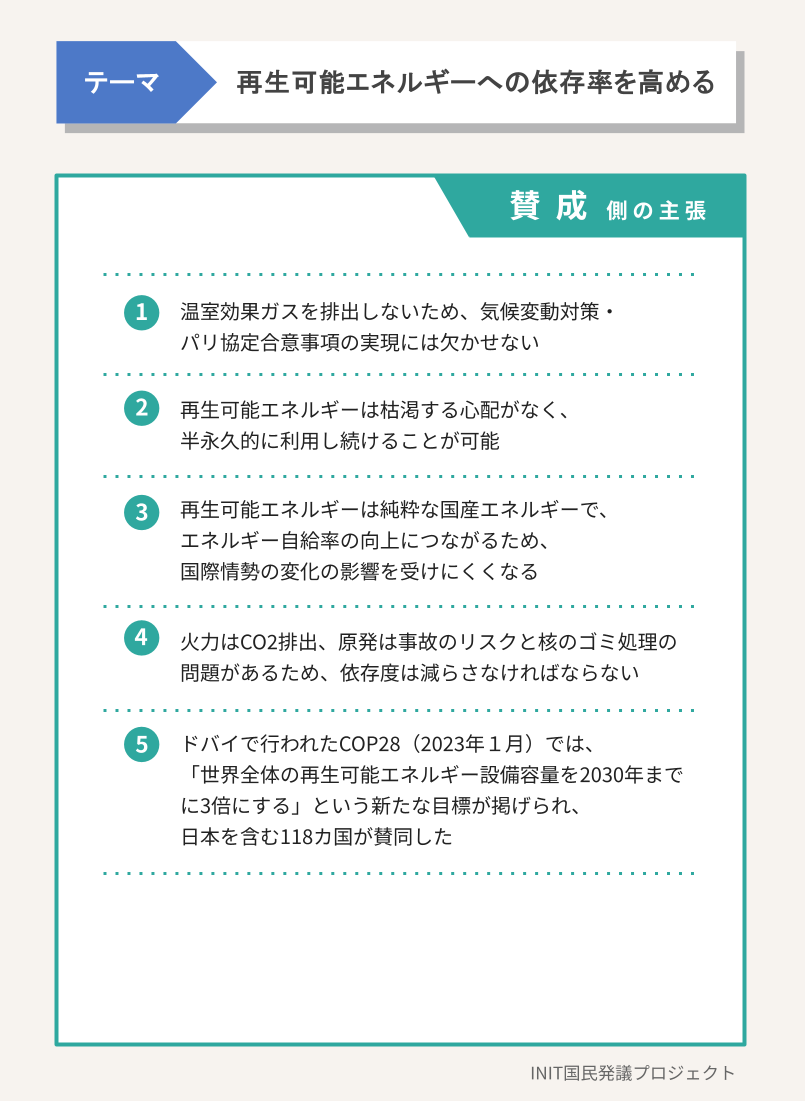 賛成側・反対側の主張