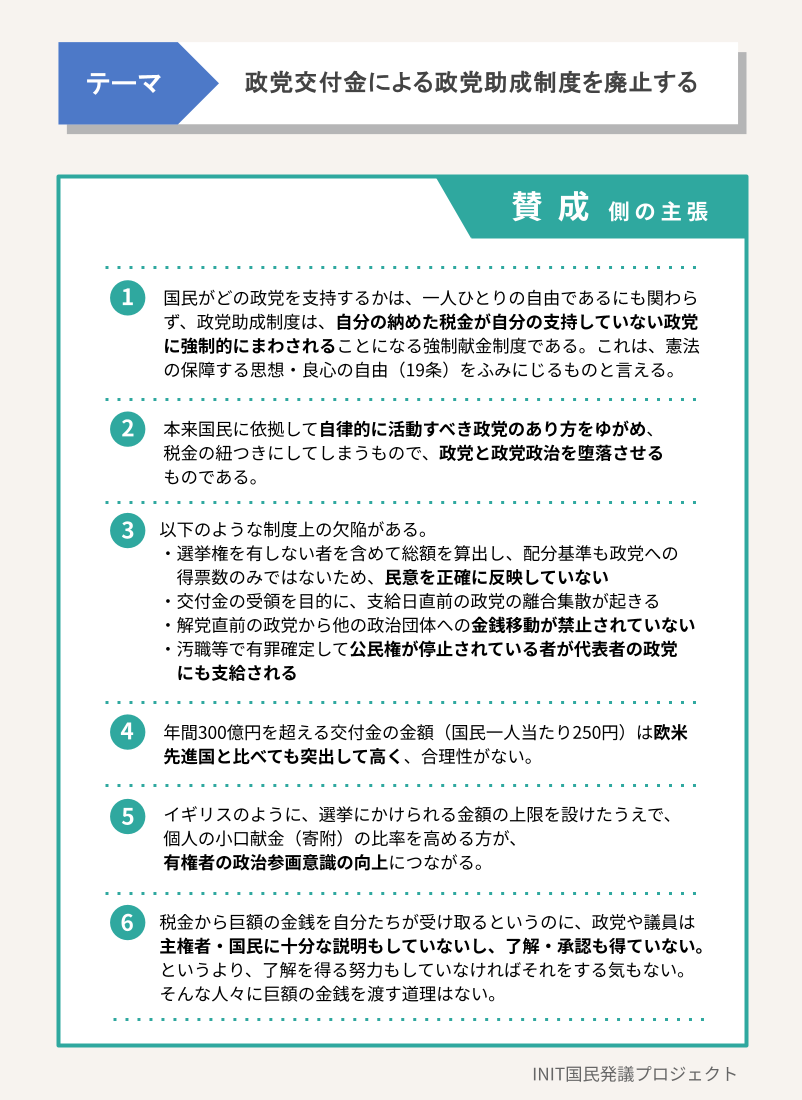 賛成側の主張