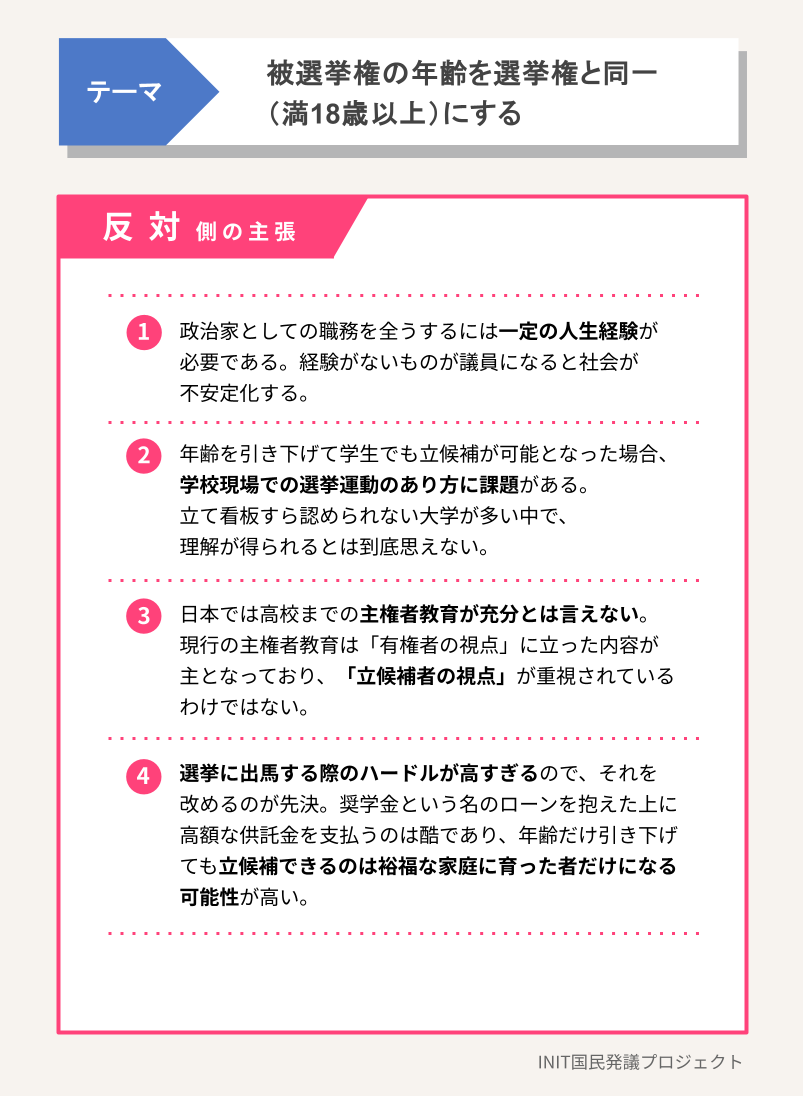 反対側の主張
