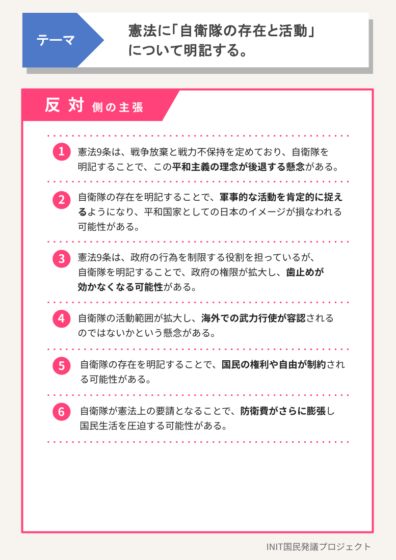 反対側の主張