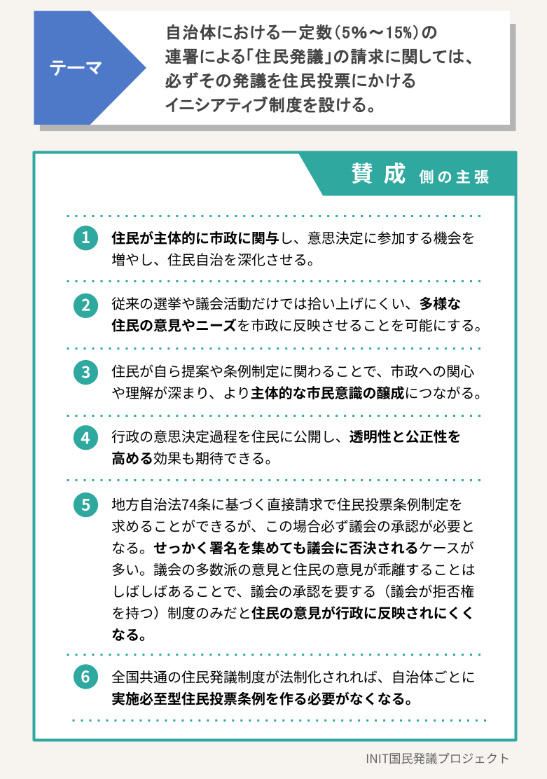 賛成側の主張